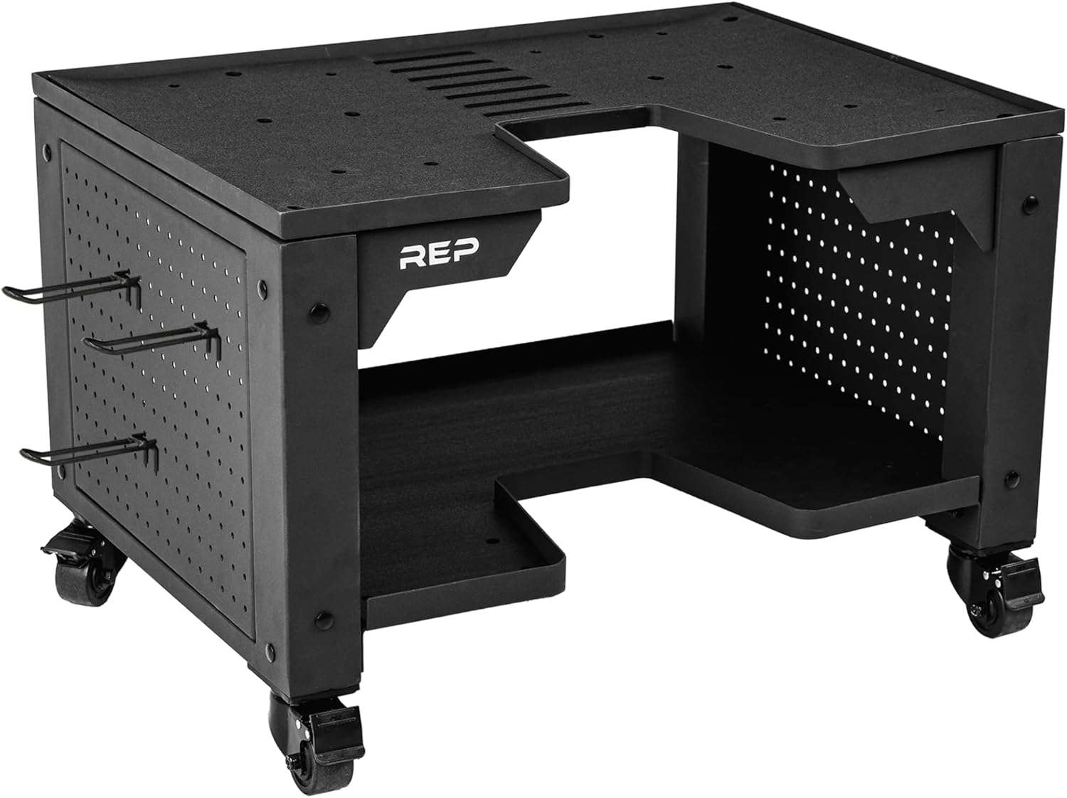 【REP Fitness 正規販売店】レップフィットネスダンベルストレージカート 収納ラック 耐荷重227kg [ 筋トレ ウエイトラック ジムラック キャスター付き ペグボード 多機能 ] フィットネス機器 ホームジム トレーニング用具 重量調整 快適設計