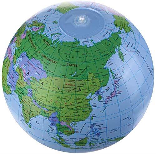 ビーチボール地球儀 世界地図 知力育て＆お洒落なおもちゃ 英語併記付きの地球風船/バルーン グローブボール 空気入れのおもちゃ 撮影/誕生日/パーティ/水泳/海/風呂 Φ32cm±3cm（diqiouyi-lanse-161）画像