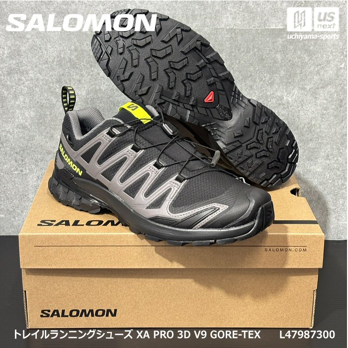 【動画あり】（国内正規品） サロモン 【 SALOMON 】 メンズ トレイルランニングシューズ XA PRO 3D V9 GORE-TEX 2026年春夏新色 【 L47987300 ゴアテックス ランニング ハイキング トレイルラン アウトドア 山 ブラック 】【翌日配達対象】【メール便不可】[自社]｜内山スポーツ店