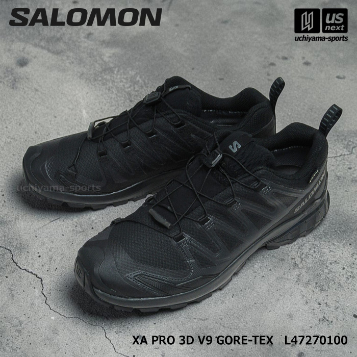 【動画あり】（国内正規品） サロモン 【 SALOMON 】 メンズ トレイルランニングシューズ XA PRO 3D V9 GORE-TEX 2026年継続モデル 【 L47270100 ゴアテックス ランニング ハイキング トレイルラン アウトドア 山 ブラック 】【翌日配達対象】【メール便不可】[自社]｜内山スポーツ店