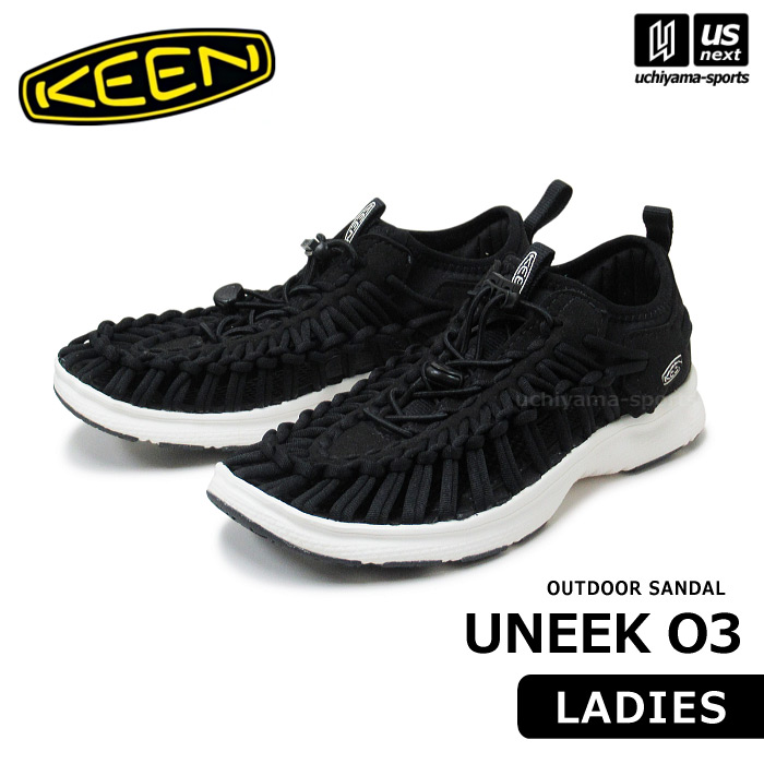 【新生活応援100円クーポン】（国内正規品） KEEN キーン レディース サンダル UNEEK O3 ユニーク オースリー 2025年継続モデル 【 1028672 シューズ スニーカー アウトドア キャンプ 通勤 通学 女性 ブラック 】 【翌日配達対象】【メール便不可】[自社]