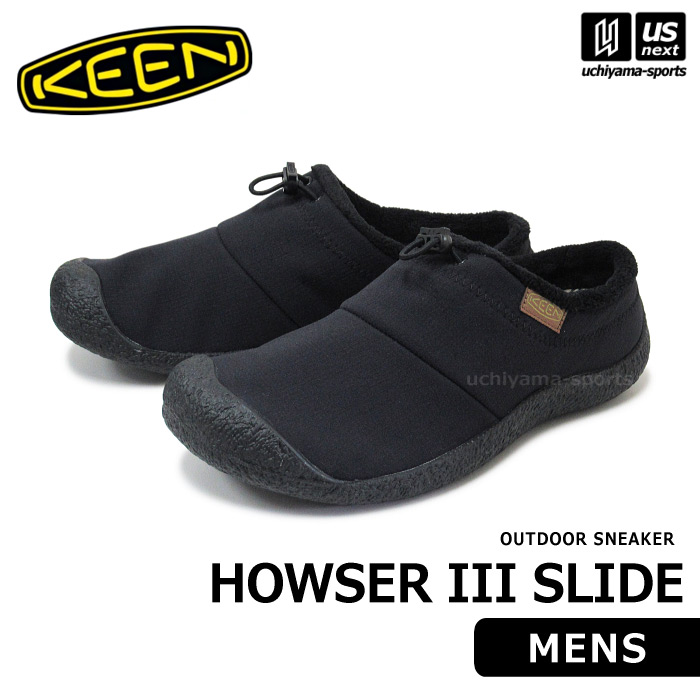 【新生活応援100円クーポン】（国内正規品） KEEN キーン メンズ HOWSER III SLIDE ハウザー スリー スライド スリッポン 2025年継続モデル 【 1029441 シューズ モックシューズ キャンプ タウン 通勤 通学 男性 ブラック 】 【翌日配達対象】【メール便不可】[自社]