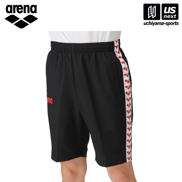 【新生活応援100円クーポン】アリーナ 【 arena 】 水泳 ハーフパンツ BKRD ブラック×レッド 【 ASS4HPU005 プール スイム 練習 部活動 トレーニング フィットネス メンズ レディース 】 [M便 1/1][取り寄せ][自社]