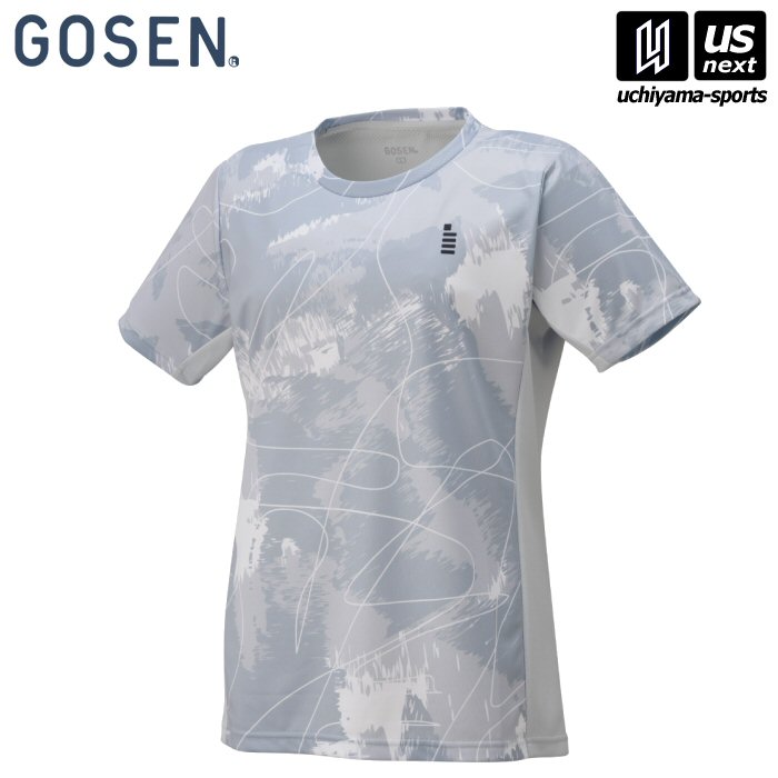 【新生活応援100円クーポン】ゴーセン【 GOSEN 】レディース ゲームシャツ アイスグレー【T2555 テニス バドミントン 公式 試合】 [M便 1/1][取り寄せ][自社]