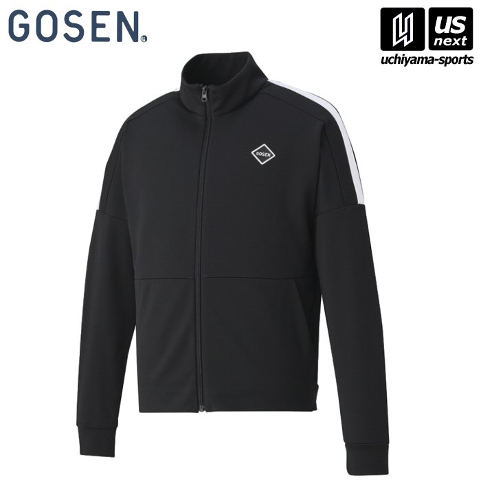 ゴーセン【GOSEN】ユニ 裏起毛ストレッチジャケット ブラック【W2340 トレーニングシャツ トレーニングジャケット ジャージ ジャケット】 【メール便不可】[取り寄せ][自社]