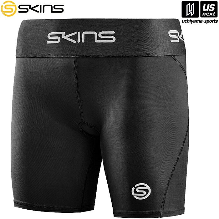 スキンズ【 SKINS 】S-1 レディース ウィメンズ ハーフタイツ ブラック 18271140【タイツ スパッツ ハーフ丈 ハーフスパッツ】 【メール便不可】[取り寄せ][自社]