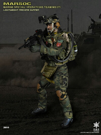 1//6 Scale MARSOC Lightweight Machine Gunner MSOT Sharpshooter Green Helmet Set