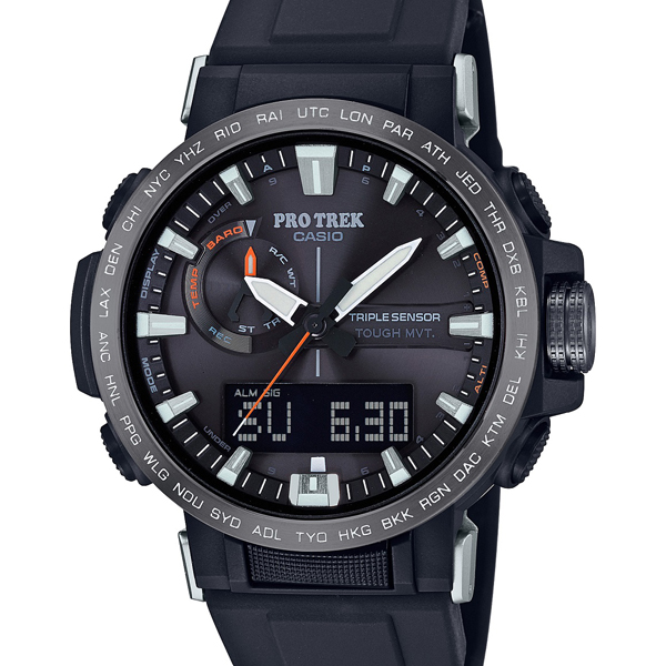 カシオ CASIO PROTREK 黒 メンズ 腕時計+centrotecnicodirecthair.com.br