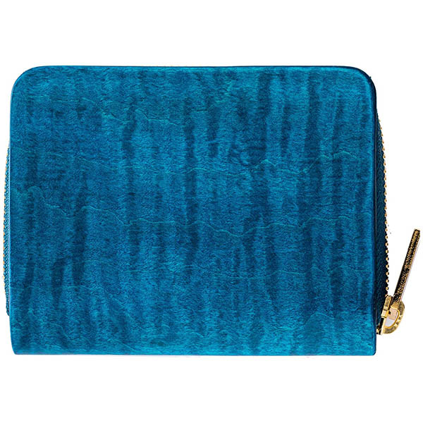 cin-001-BLU sciva シーバ The Wallet ザ ウォレット 木の財布 カーリーメイプル使用 サイフ さいふ 小銭入れ 財布 二つ折り財布 ブランド かわいい ファスナー ミニ財布 コインケース ブルー メンズ 国内正規品 送料無料 ハロウィン
