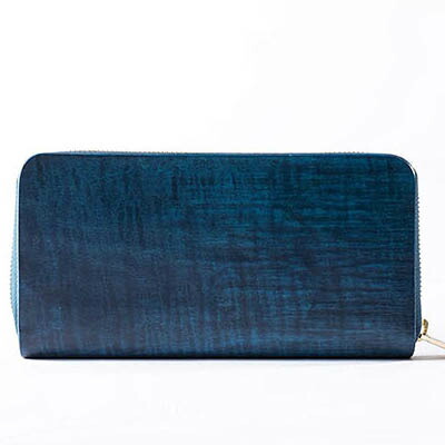 【エントリー5倍＋2,000円OFF】wal-001-BLU sciva シーバ The Wallet ザ ウォレット 木の札入れ カーリーメイプル当て嵌める サイフ さいふ ウォレット 青色 長札入れ メンズ l字ジッパー ブランド名 コインケース 国内置き目品 貨物輸送無料 財布・ケース-メンズ財布-バッグ・小物・ブランド雑貨