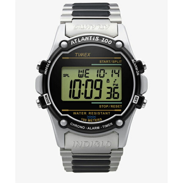【10％OFFクーポン利用で】TW2U31100 TIMEX タイメックス アトランティス100 シルバー デジタル メンズ 腕時計 国内正規品 送料無料