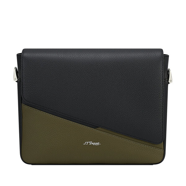 【エントリーで10倍＋2,000円OFFクーポン】181444 S.T.DUPONT エス・テー・デュポン メッセンジャーバッグ ブラック カーキ 国内正規品 送料無料