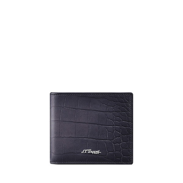 190577 S.T.DUPONT エス・テー・デュポン  2つ折り紙入れ 6CC 黒いこと 国内置き目品 貨物輸送無料