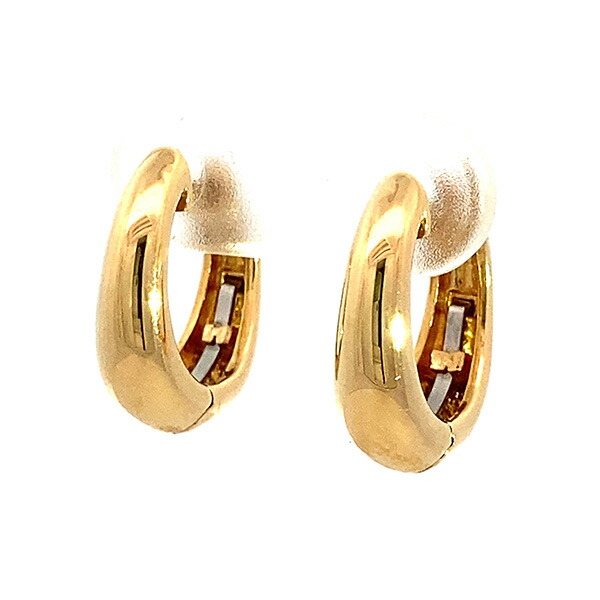 【2,000円OFFクーポン利用で】（240003）フープピアス ぽってり 18k ピアス K18 バネ式 バネキャッチ レディース 女性 両耳 1ペア ぴあす ピヤス
