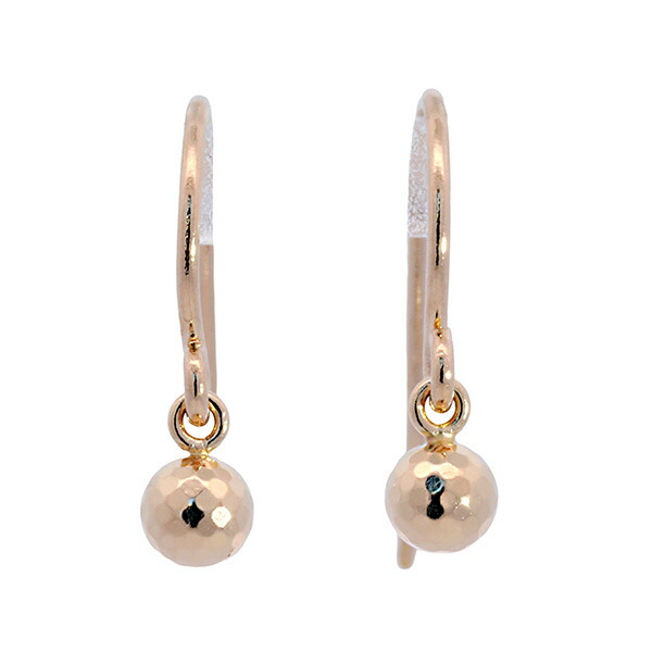 【10％OFFクーポン利用で】（267167）ミラーカットボール フックピアス K18 3mm 18金 18k ゴールド製 丸玉