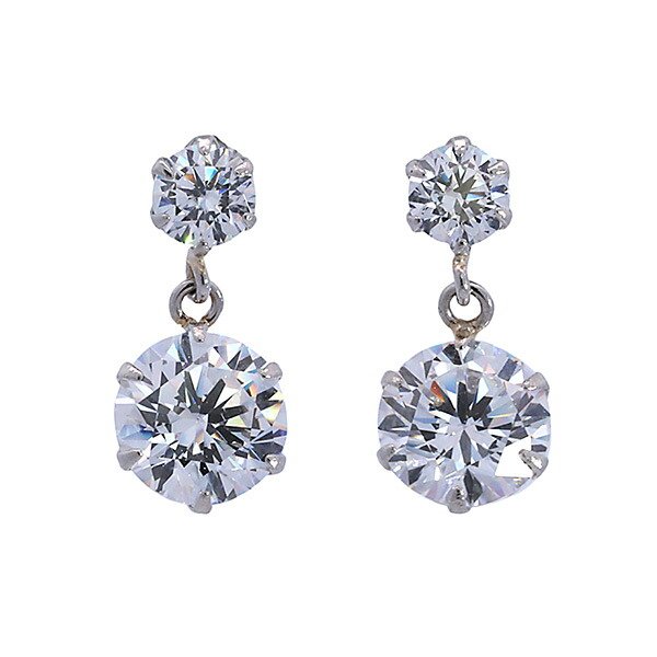 【2,000円OFFクーポン利用で】(267245)プラチナピアス PT キュービック スタッドピアス CZ ぶら下がり 3mm 5mm PT900 ピアス プレゼント ジルコニア|Gショック 腕時計 わっしょい村