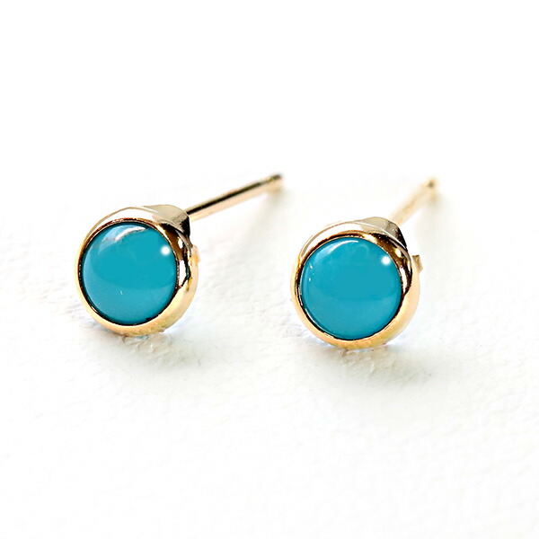 【2,000円OFFクーポン利用で】（268472）天然ターコイズピアス K18 ターコイズ ピアス 18k ピアス 18金 トルコ石 ピアス 12月誕生石