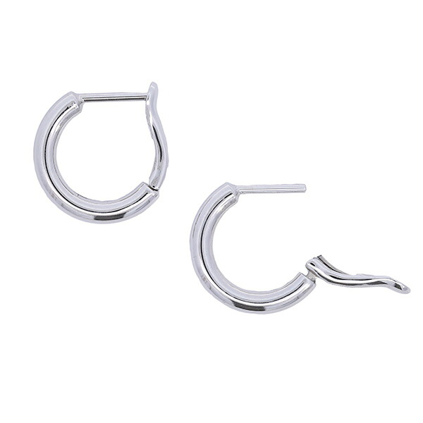 【10％OFFクーポン利用で】（269022）ホワイトゴールド フープピアス 2mm-12mmサイズ 小さめ 18金 バネフープピアス K18WG フープピアス 地金フープ 18金 ホワイトゴールド｜Gショック 腕時計 わっしょい村