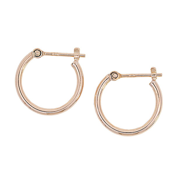 【エントリーで10倍＋2,000円OFFクーポン】（k1513）日本製 K18 フープピアス 1.5mm×13mm フープ ピアス 18k 両耳用 クロッシング 金属アレルギー対応 チャーム付け替え k18 ゴールド 金 18金 パイプピアス