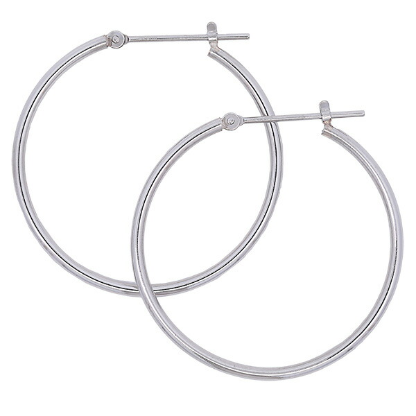 【10％OFFクーポン利用で】（p1530）日本製 フープ 1.5mm×30mm ピアス リング フープピアス プラチナ900 両耳 クロッシングピアス 金属アレルギー対応 チャーム付け替え プラチナ パイプピアス