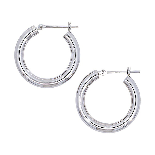 【10％OFFクーポン利用で】（p320）プラチナ PT900 フープピアス 3mm×20mm レディース メンズ 両耳 1ペア 太い ピアス 輪っか パイプ 地金 pt 遮断式