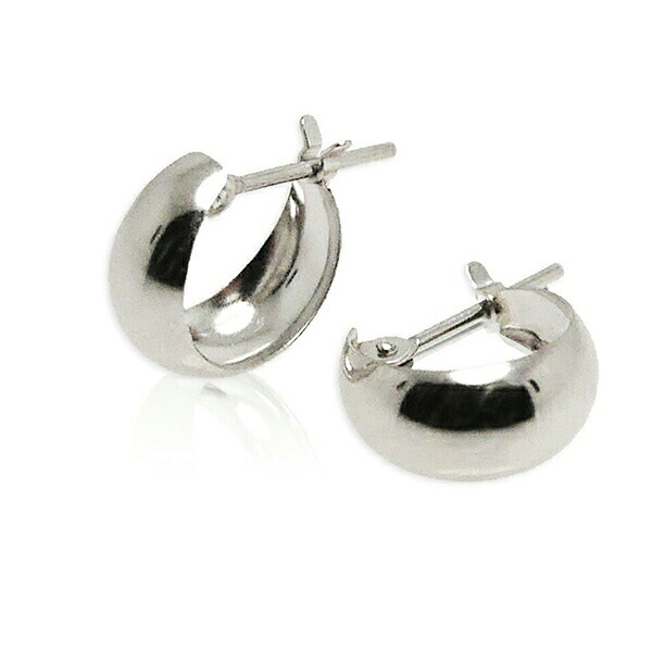 【10％OFFクーポン利用で】（pm501000）月形ピアス フープ輪っかピアス ぷっくりピアス PT900 月型 5mm×10mm 月甲 甲丸 地金 両耳 レディース 女性 プレゼント わっか 三日月型 フープピアス プラチナ