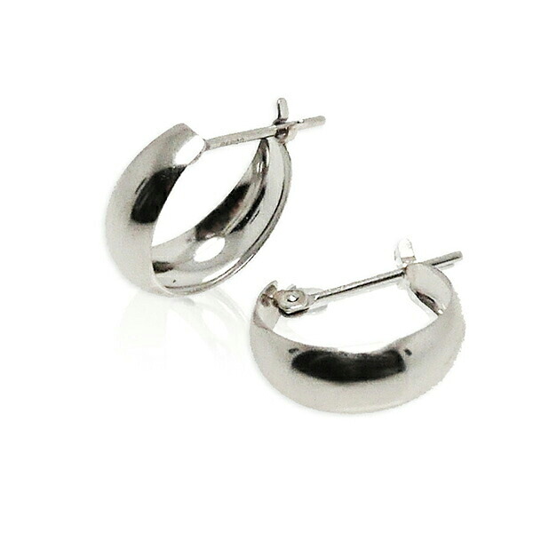 【2,000円OFFクーポン利用で】（pm501300）フープピアス 月形ぷっくりピアス PT900 輪っかリングピアス 5mm×13mm 月甲 甲丸 地金ピアス 両耳 レディース プレゼント 三日月型 フープ ピアス プラチナ