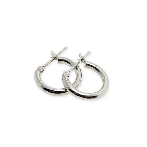 【エントリーで10倍＋2,000円OFFクーポン】（pp201300）日本製 フープピアス プラチナ 小さめ 2mm×13mm １ペア 両耳用 定番 シンプル 太め レディース 女性 メンズ 男性 セカンドピアス 輪っか プラチナ プレゼント