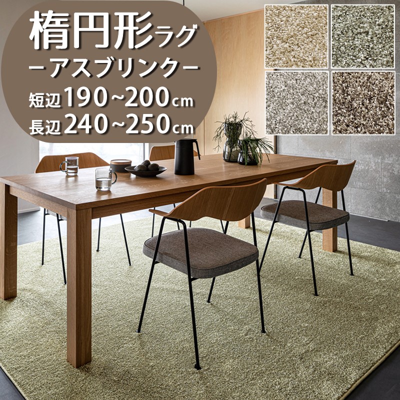 【1cm単位オーダー】楕円形ラグ(アスブリンク/BLK) 短辺 190~200cm × 長辺 240~250cm【防炎ラベル付】【代引き不可】防炎 防虫 防ダニ 防カビ 抗菌 制電 遊び毛防止 日本製 ラグカーペット ラグ 楕円 だ円 北欧 おしゃれ 冬ラグ 夏ラグ オールシーズン|植田蚊帳~カーテン・蚊帳工場直売