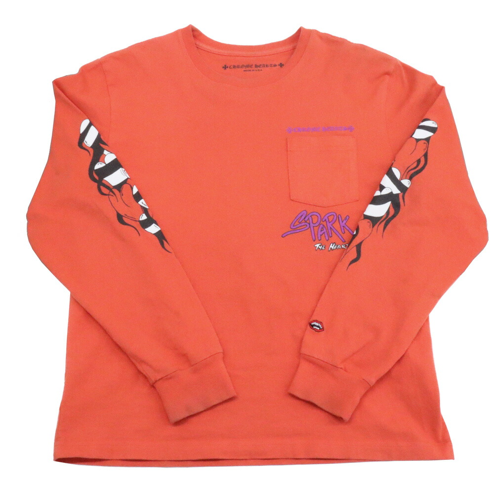 【名古屋】【CHROME HEARTS】クロムハーツ マッティボーイ L/S ポケットTシャツ オレンジ サイズL コットン 長袖 メンズ ファッション 男【中古】｜質ウエダ