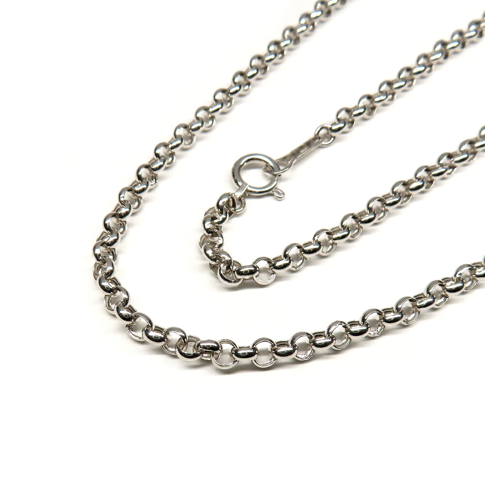 【名古屋】【JEWELRY】ネックレス ロールチェーン K18WG 750 ホワイトゴールド 5.1g 45cm メンズ レディース ジュエリー 洗浄済み 美品【中古】