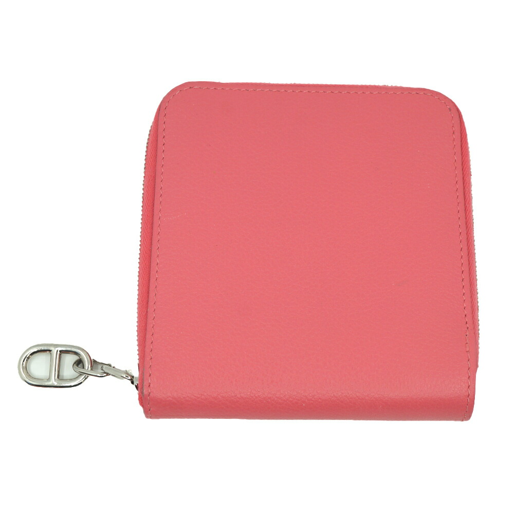 【栄】【HERMES】エルメス ジップアンゴー 財布 ピンク シルバー金具 W刻印 2024年製造 レザー 小物 その他 箱【中古】