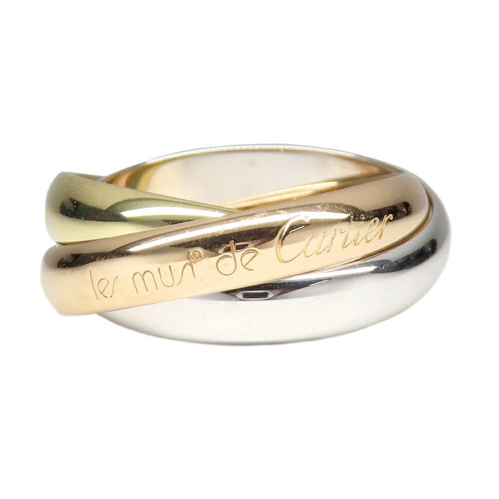 【名古屋】【CARTIER】カルティエ トリニティ 輪っか 金750 #51 約11号 スリー色つや 指環 宝飾品 付属品【完成済】【中古】