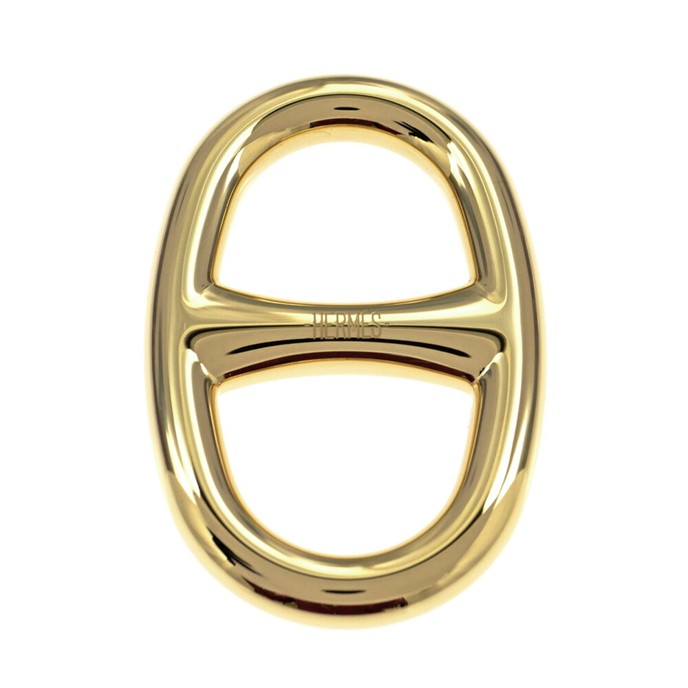 【名東】【HERMES】エルメス スカーフリング シェーヌダンクル パーマブラス ゴールドカラー 小物 ペンダントトップ風 ネックレス風 アレンジ可能 その他【未使用】【中古】