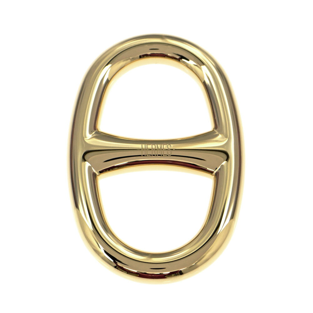 【名東】【HERMES】エルメス スカーフリング シェーヌダンクル パーマブラス ゴールドカラー 小物 ネックレス風 ペンダントトップ風 アレンジ自在 その他【未使用】【中古】