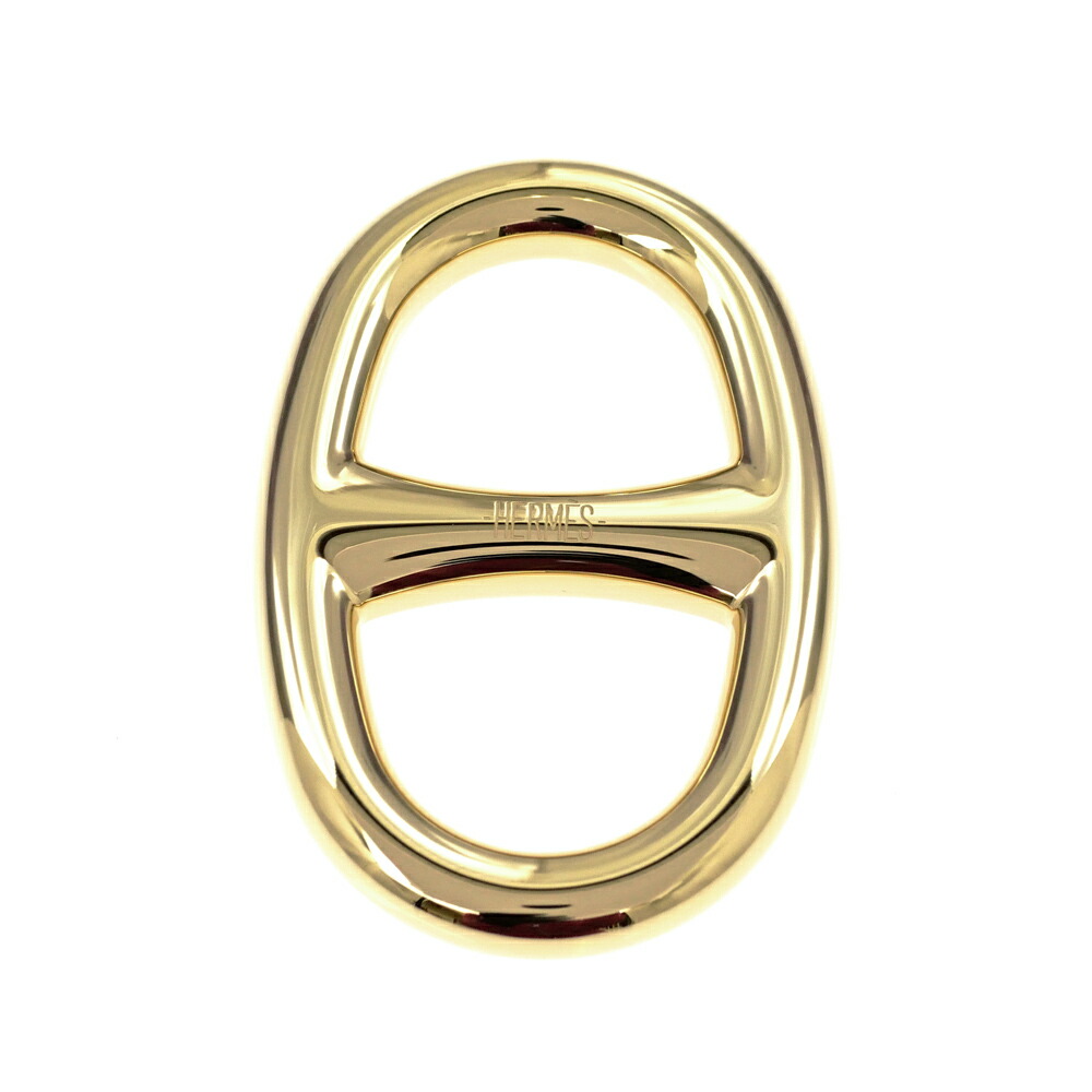 【名東】【HERMES】エルメス スカーフリング シェーヌダンクル パーマブラス ゴールドカラー 小物 ペンダントトップ風やネックレス風にアレンジ可 その他【未使用】【中古】