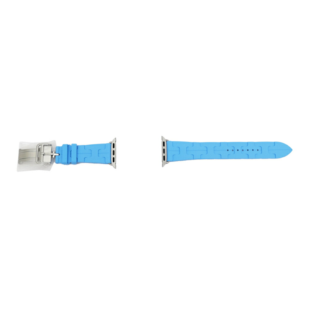 【名東】【HERMES】エルメス シンプルトゥール キリム ライトブルー シルバー金具 アップルウォッチベルト 42mm 時計 アクセサリー【新品同様】【中古】