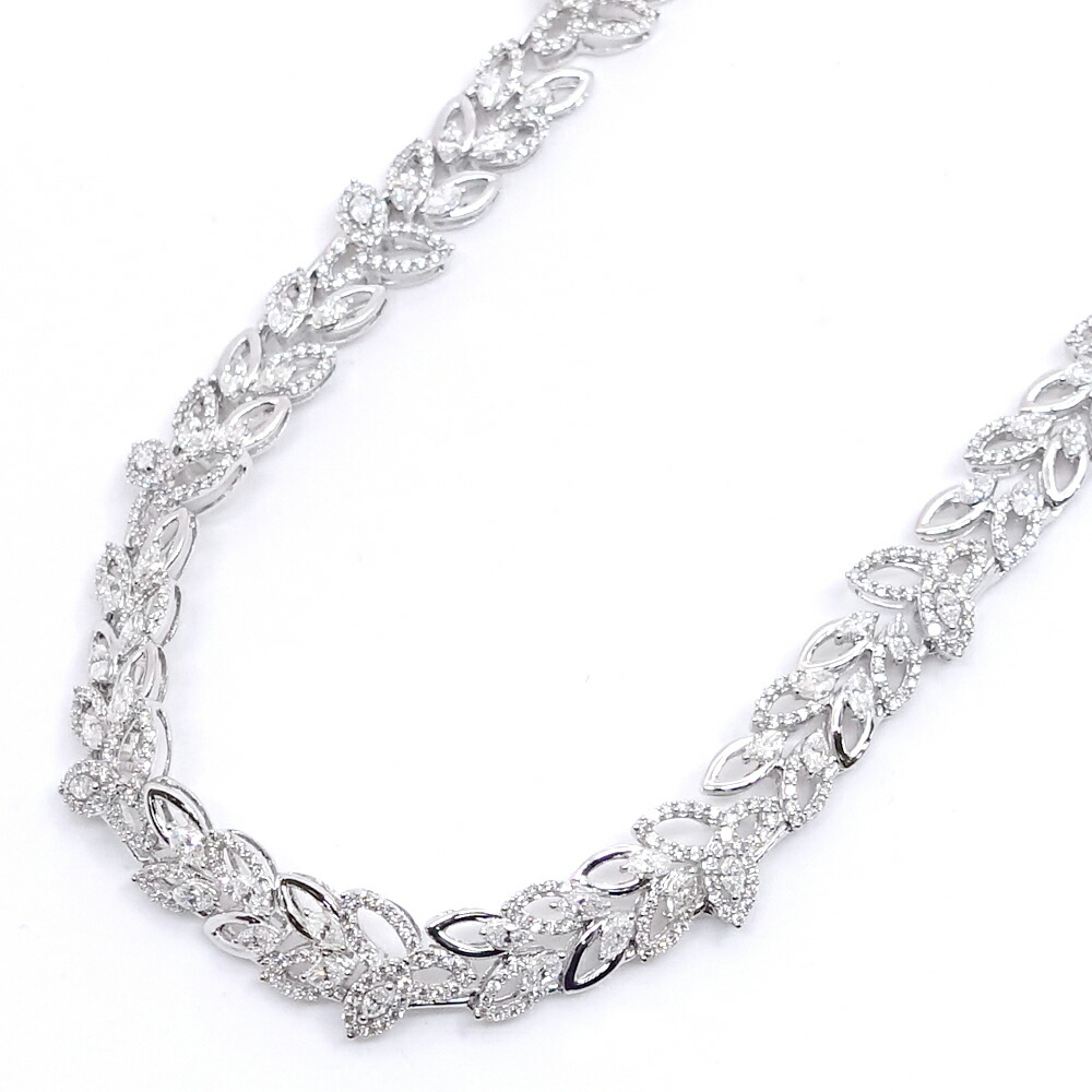 【栄】【JEWELRY】ジュエリー ネックレス K18WG ダイヤモンド 10.00ct ホワイトゴールド 41cm 約38.9g レディース 本体のみ【中古】｜質ウエダ