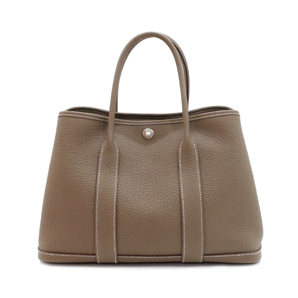 【天白】【HERMES】エルメス 園庭寄り合い30 TPM エトゥープ しろがね色金具 ネゴンダ Z目じるし 2021年頃生み出すこと ハンドバック レディース【中古】