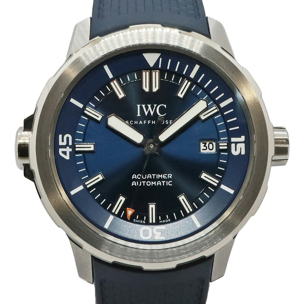 【天白】【IWC】インターナショナルウォッチカンパニー アクアタイマー オートマチック IW328801 ブルー SS ラバー 自動巻き メンズ 腕時計【新品同様】【中古】