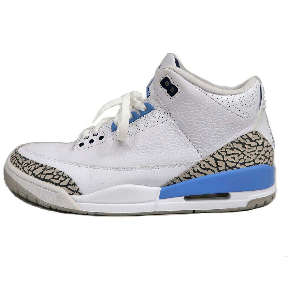 【名東】【NIKE】ナイキ エアジョーダン3 レトロ CT8532 104 スニーカー 29.5cm ホワイト ライトブルー グレー系 メンズ【中古】｜質ウエダ