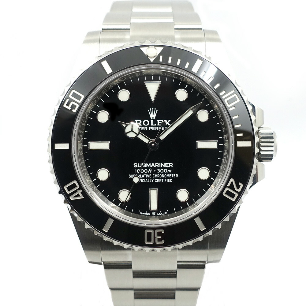 【栄】【ROLEX】ロレックス 腕時計 サブマリーナ ノンデイト 124060 ブラック SS 自動巻き ランダム メンズ 保証書付き 2021年【仕上済】【中古】