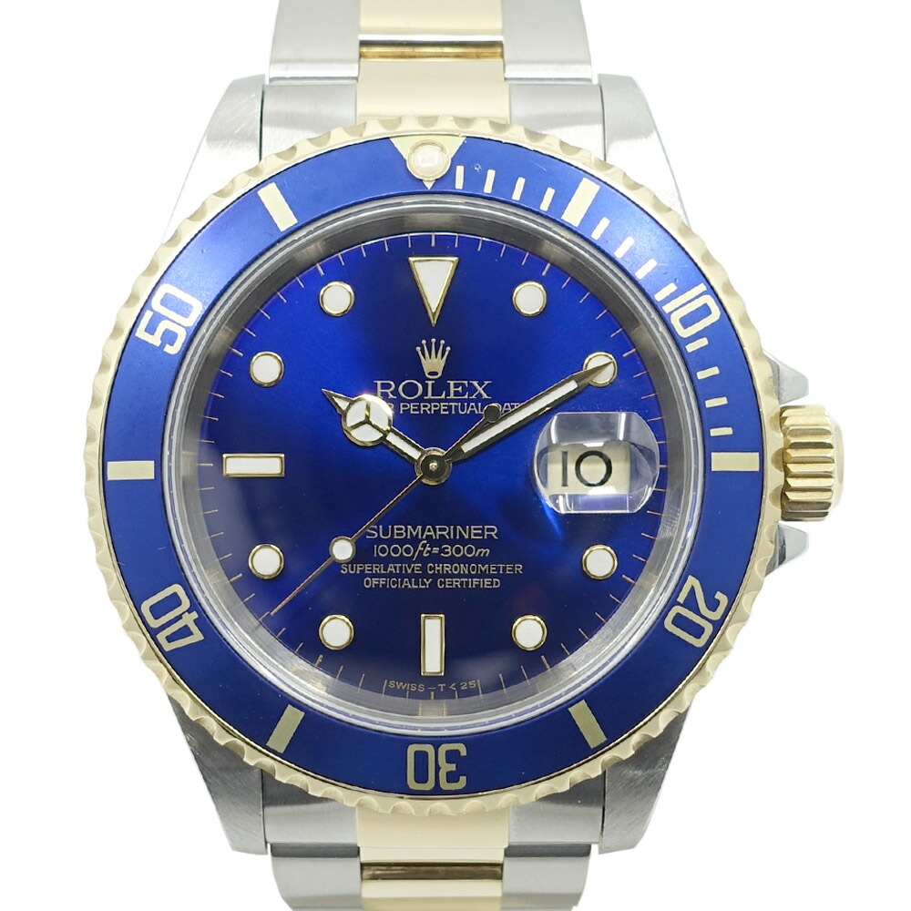 【栄】【ROLEX】ロレックス サブマリーナ デイト 16613 T番 ブルー SS YG コンビ メンズ 腕時計【仕上げ済】
