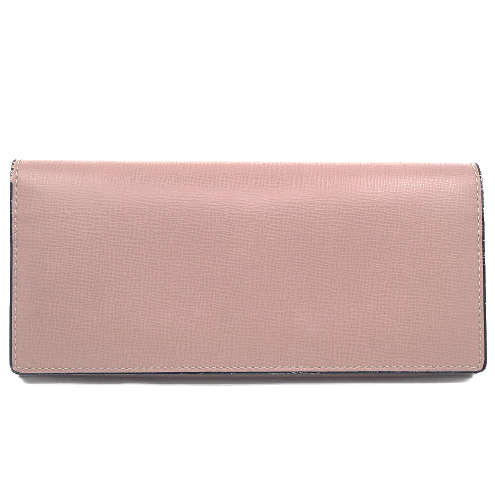 【栄】【VALEXTRA】ヴァレクストラ 二つ折り長財布 ウォレット ピンク シルバー金具 レザー カードケース コインケース 小物 その他 保存袋【中古】|質ウエダ