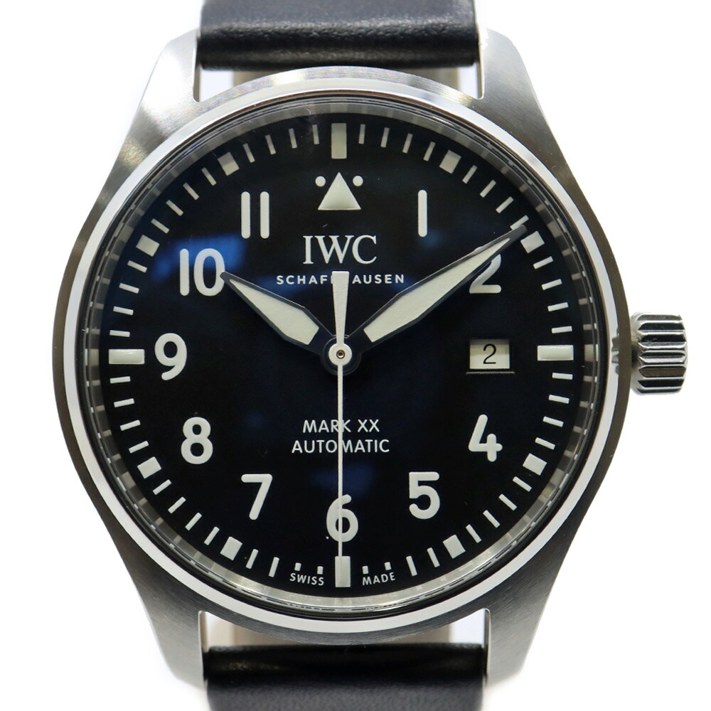 【栄】【IWC】インターナショナルウォッチカンパニー 目じるし20 IW328201 黒いこと ウオッチ SS なめし革 替え胴締め付き添い人 自動小銃一巻き メンズ【中古】 腕時計-メンズ腕時計