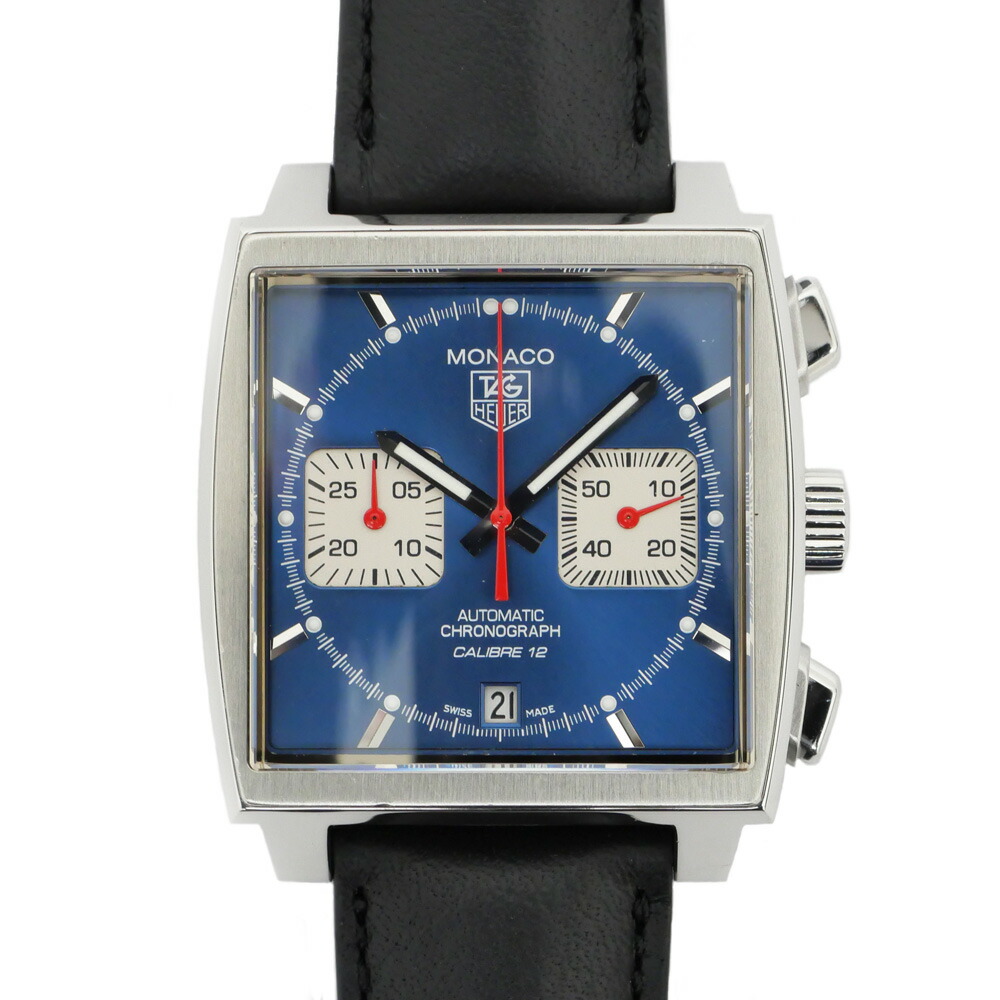 【名東】【TAG HEUER】タグホイヤー モナコ公国 キャリバー12 クロノグラフ CAW2111.FC6183 青色文字記号盤 SS 自動小銃巻 ウオッチ メンズ 【内部的読み合わせる済】【中古】 メンズ腕時計-腕時計