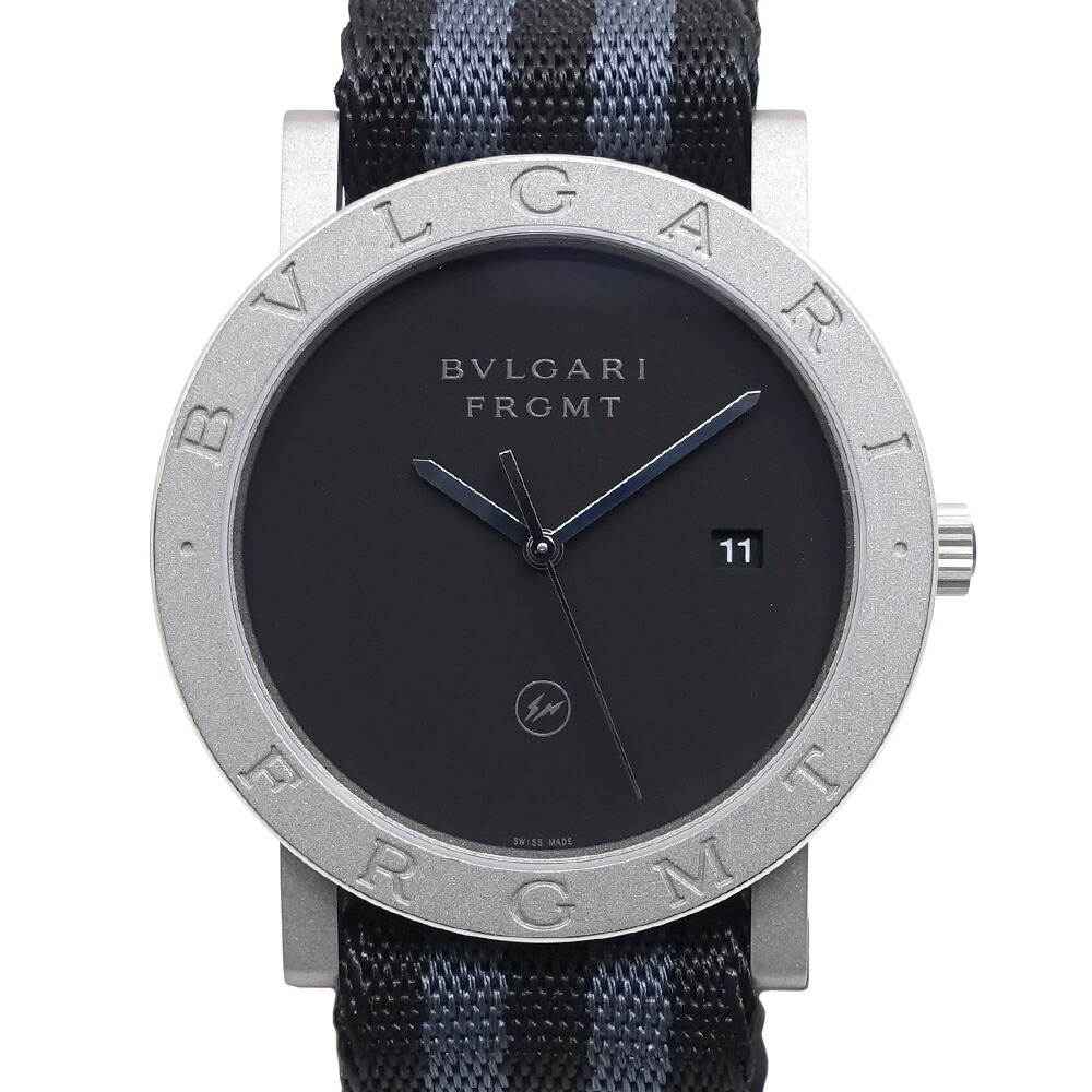 【栄】【BVLGARI】ブルガリ ブルガリブルガリ フラグメント 腕時計 BB41BSF/FRGMNT SS 自動巻き ナイロンブレス メンズ 箱 保証書【未使用】【中古】