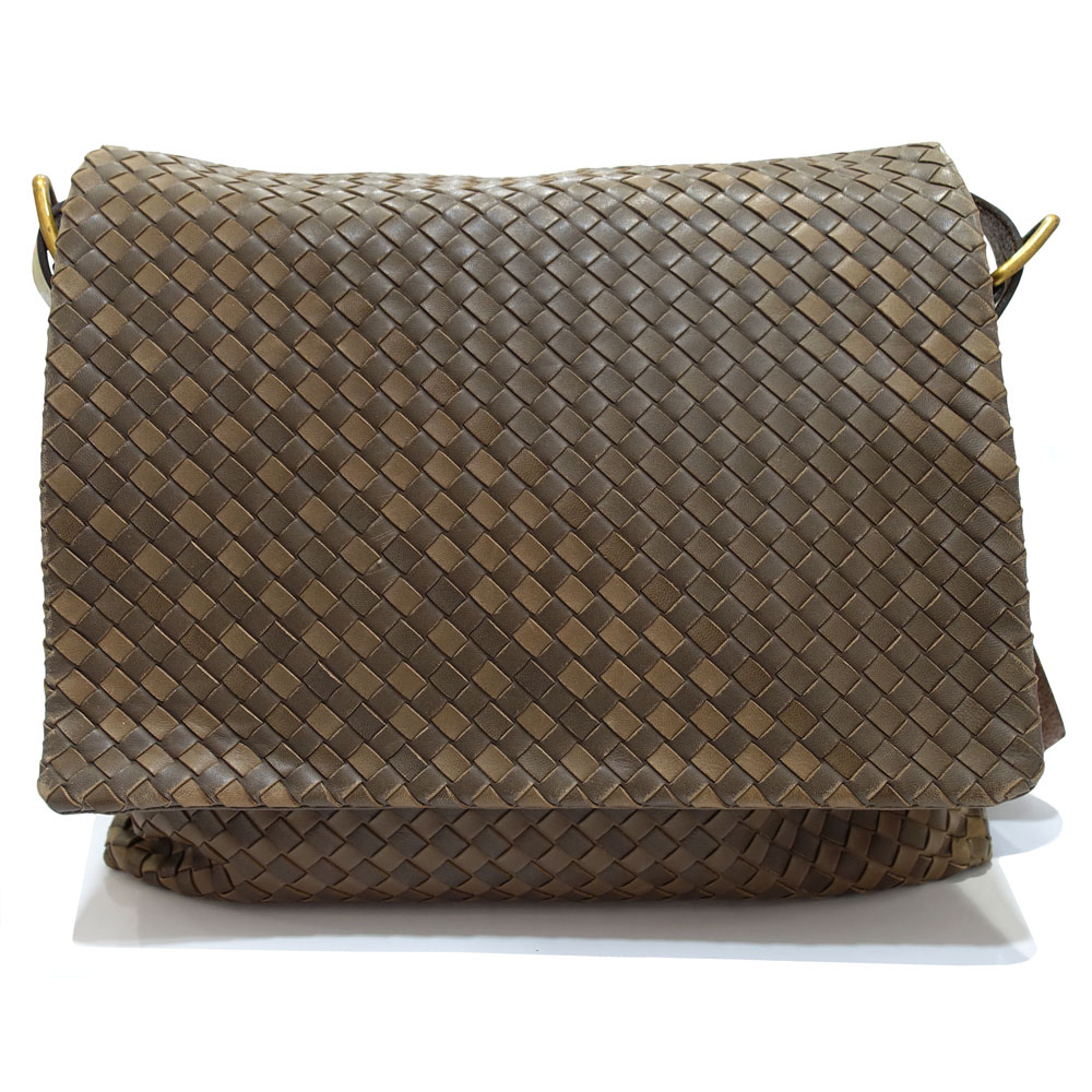 【最大限度３万円割り引き引き換え証】【栄】【BOTTEGA VENETA】ボッテガヴェネタ ショルダーバッグ 伝達人御徒面子 イントレチャート なめし革 赤銅色 ゴールド金具 ユニ一発やる 保護すること袋【中古】