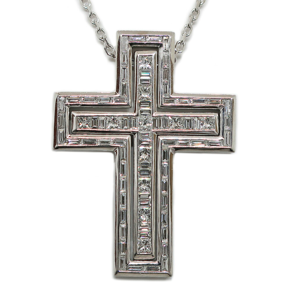 【天白】【DAMIANI】ダミアーニ ベルエポック L ネックレス ダイヤ 750WG ジュエリー 20055758 ホワイトゴールド クロス K18 ペンダント【中古】|質ウエダ