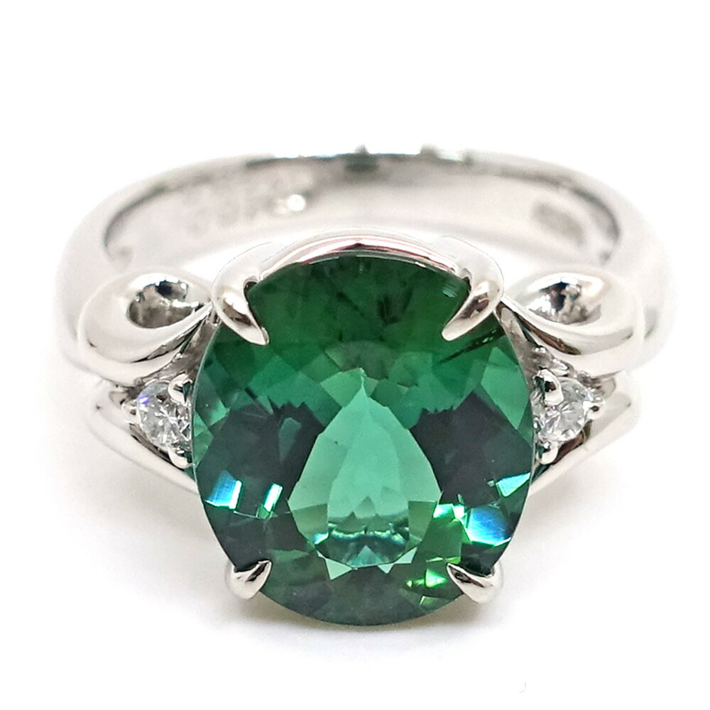 【最大3万円クーポン 5/1 0:00】【栄】【JEWELRY】Pt900 プラチナ リング 指輪 ダイヤモンド トルマリン 9.2g メンズ レディース ジュエリー ソーティング【仕上済】【中古】